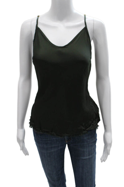 Nation LTD Womens Viscose V-Neck Sleeveless Tank Green Size L