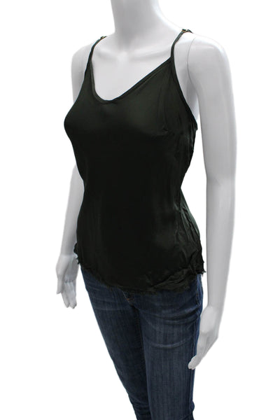 Nation LTD Womens Viscose V-Neck Sleeveless Tank Green Size L