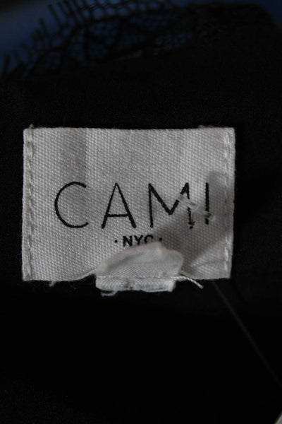Cami NYC Women Silk Scoop Neck Sleeveless Tank Black Size L