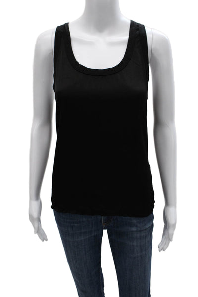 Nation LTD Women Basic Black Viscose Scoop Neck Tank Size L