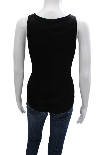 Nation LTD Women Basic Black Viscose Scoop Neck Tank Size L