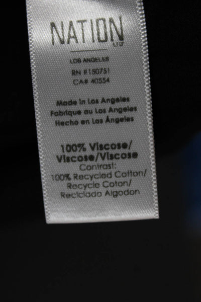 Nation LTD Women Basic Black Viscose Scoop Neck Tank Size L