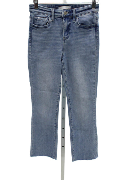 Flying Monkey Womens Straight Jeans Blue Mid Rise Cotton Blend Zip Size 25