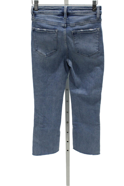 Flying Monkey Womens Straight Jeans Blue Mid Rise Cotton Blend Zip Size 25