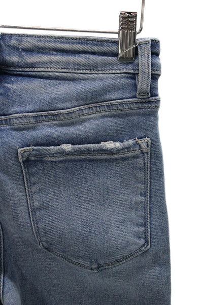 Flying Monkey Womens Straight Jeans Blue Mid Rise Cotton Blend Zip Size 25