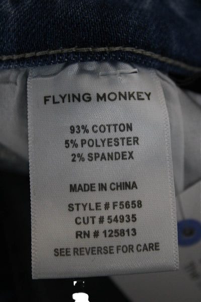 Flying Monkey Womens Straight Jeans Blue Mid Rise Cotton Blend Zip Size 25