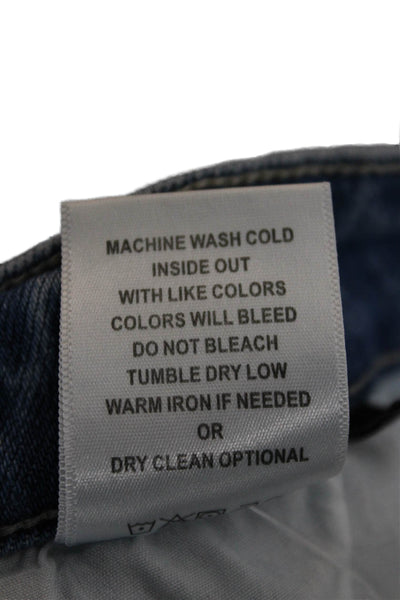 Flying Monkey Womens Straight Jeans Blue Mid Rise Cotton Blend Zip Size 25