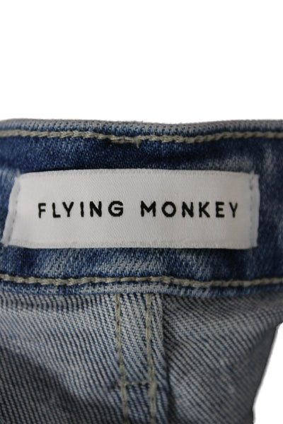 Flying Monkey Womens Straight Jeans Blue Mid Rise Cotton Blend Zip Size 25