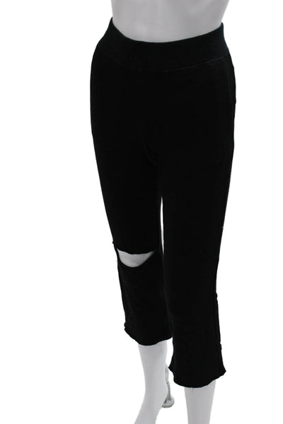 Philanthropy Womens Capri Pants Black Cotton Pull On Inseam 25 Size M