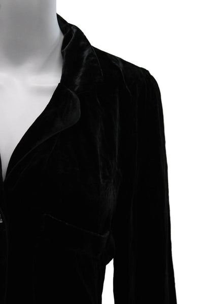 McGuire Womens Collared Black Rayon Button-Up Long Sleeve Basic Size L