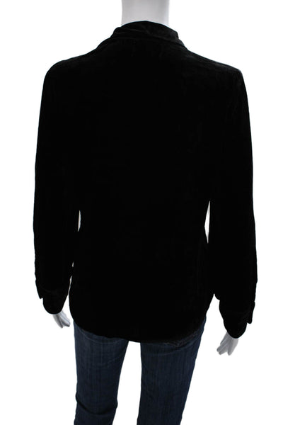 McGuire Womens Collared Black Rayon Button-Up Long Sleeve Basic Size L