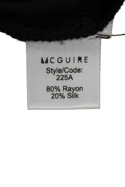 McGuire Womens Collared Black Rayon Button-Up Long Sleeve Basic Size L