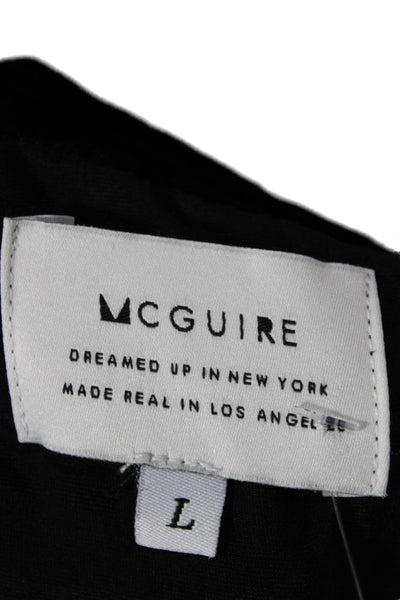 McGuire Womens Collared Black Rayon Button-Up Long Sleeve Basic Size L