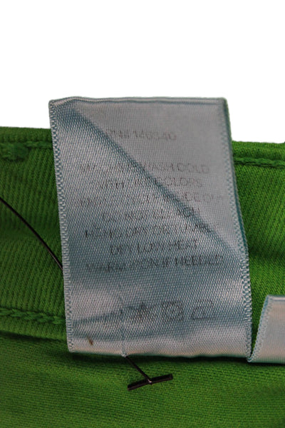 Amo Womens Cargo Shorts Green Button Cotton Lyocell Blend Size 27