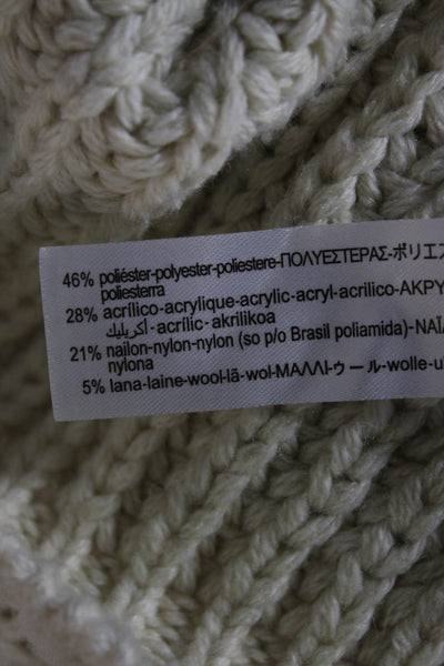 Zara Women Pullover Sweater Long Sleeve Crew Neck Ivory Polyester Size M