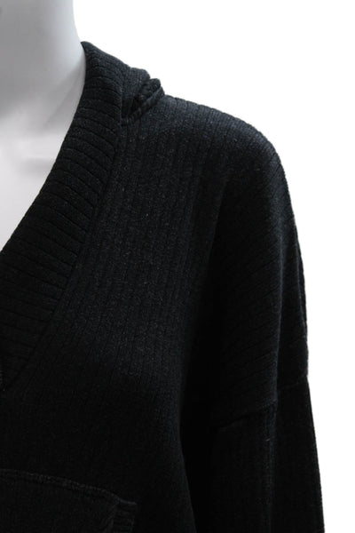 GYMSHARK Womens Pullover Sweater Black V-Neck Long Sleeve Size S