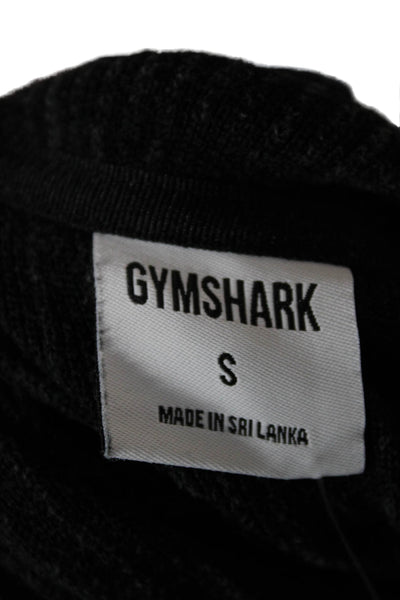 GYMSHARK Womens Pullover Sweater Black V-Neck Long Sleeve Size S