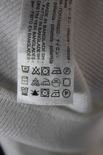 Zara Women Cropped Sleeveless Tank White Viscose Crew Neck Size S