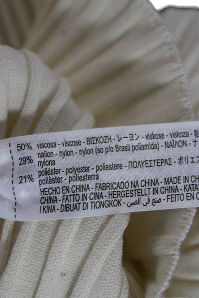 Zara Women V-Neck Viscose Pullover Long Sleeve Ivory Size M