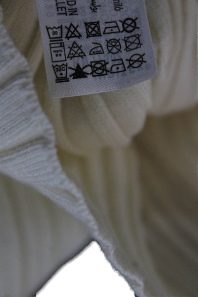 Zara Women V-Neck Viscose Pullover Long Sleeve Ivory Size M