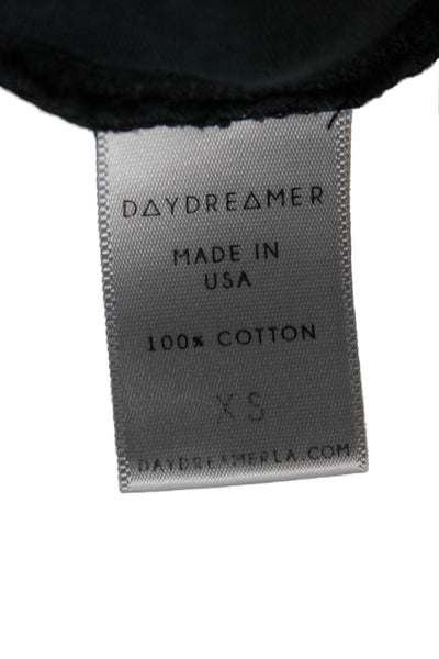 Daydreamer Womens Black Cotton Crew Neck Short Sleeve Basic T-Shirt Size XS