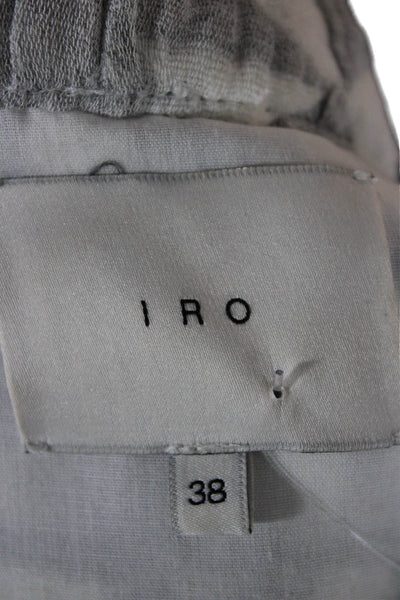 IRO Women Biker Jacket White Cotton Blend Geometric Long Sleeve Zip Size 38