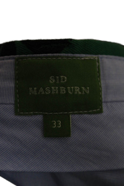 Sid Mashburn Mens Green Floral Cotton Chino Pants Zip Closure Size 33