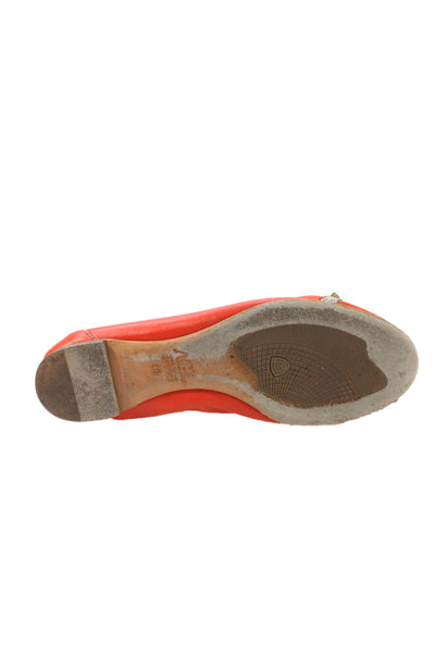 AGL Attilio Giusti Leombruni Womens Leather Ballet Flats Orange Size 40 10