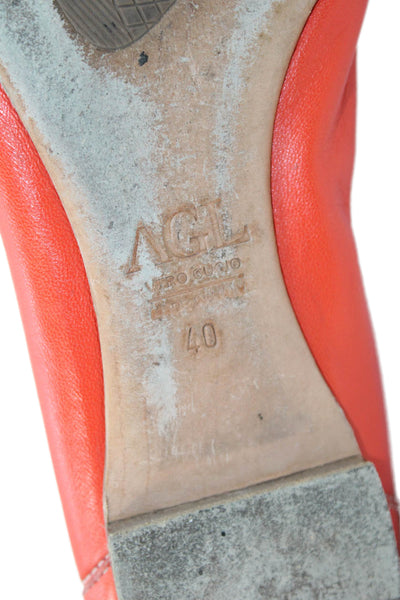AGL Attilio Giusti Leombruni Womens Leather Ballet Flats Orange Size 40 10