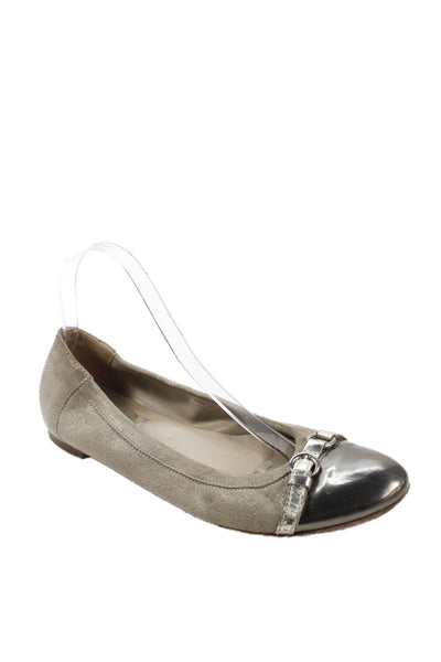 AGL Attilio Giusti Leombruni Womens Leather Ballet Flats Gray Size 40 10