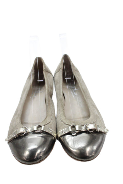 AGL Attilio Giusti Leombruni Womens Leather Ballet Flats Gray Size 40 10