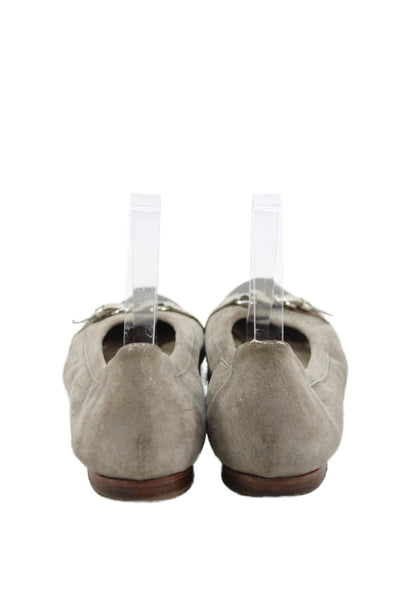 AGL Attilio Giusti Leombruni Womens Leather Ballet Flats Gray Size 40 10