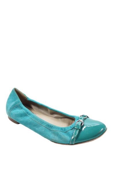 AGL Attilio Giusti Leombruni Womens Leather Ballet Flats Turquoise Size 40 10
