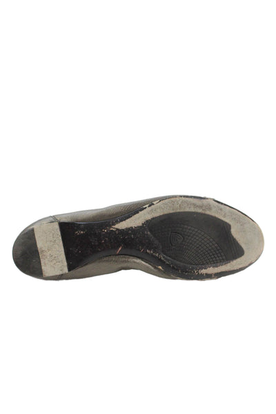 AGL Attilio Giusti Leombruni Womens Metallic Leather Flats Gray Size 40 10