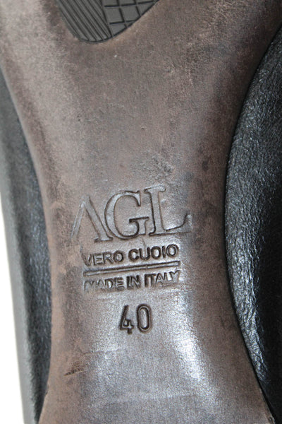 AGL Attilio Giusti Leombruni Womens Leather Ballet Flats Black Size 40 10
