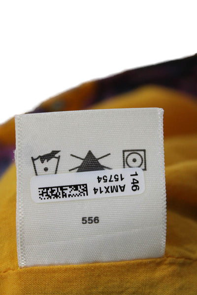 Rhode Womens Wrap Mini Skirt Yellow Floral Cotton Zip Size 4