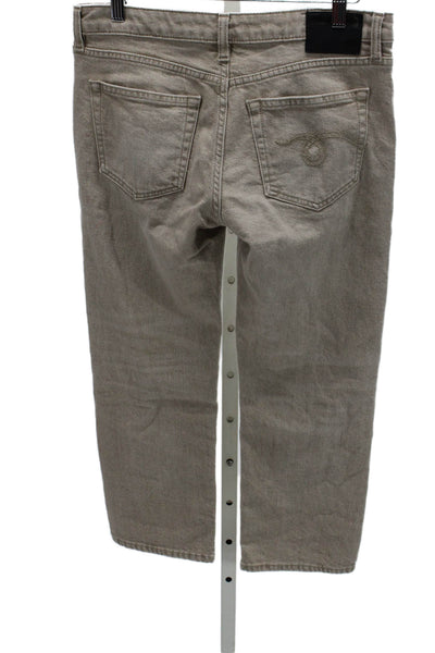 R13 Mens Beige Straight Jeans Cotton High Rise Inseam 24 Size 27