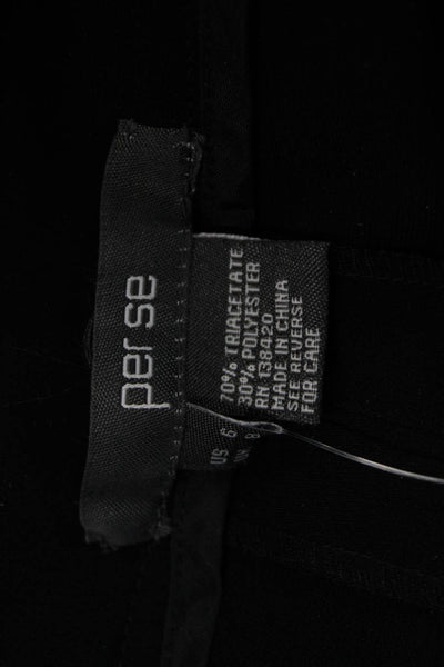 Per Se Women Ankle Pants Black Triacetate Zip Closure Size 6