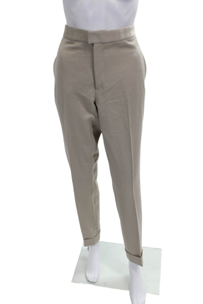 Ralph Lauren Collection Womens Beige Wool Dress Pants Zip Size 8