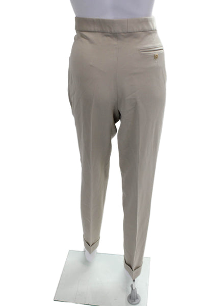 Ralph Lauren Collection Womens Beige Wool Dress Pants Zip Size 8