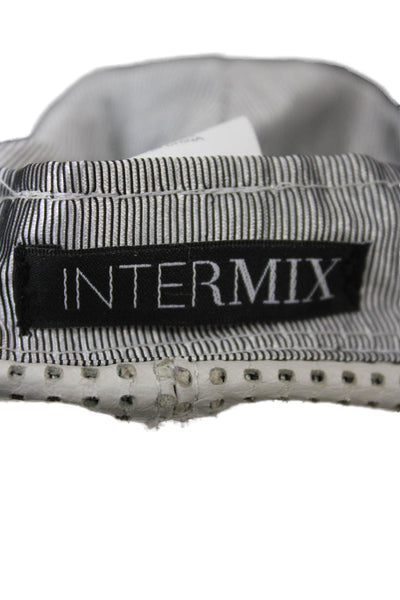 Intermix Womens Leather Perforated Baseball Cap Hat White Size One Size