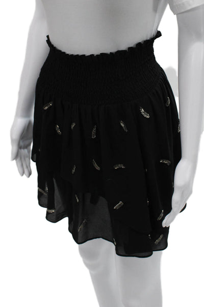 The Kooples Womens A-Line Mini Skirt Black Polyester Size S