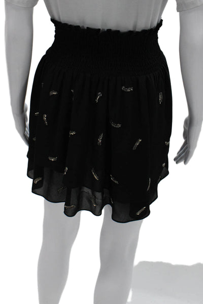 The Kooples Womens A-Line Mini Skirt Black Polyester Size S