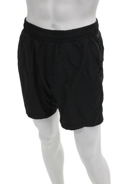 Rhone Mens Athletic Black Polyester Drawstring Shorts Size M