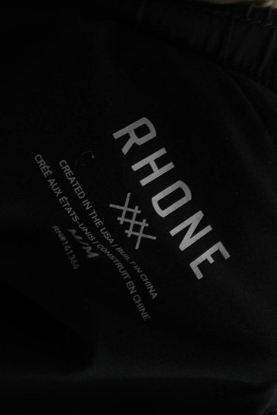 Rhone Mens Athletic Black Polyester Drawstring Shorts Size M