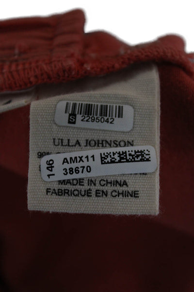 Ulla Johnson Womens Shift Dress Red Long Sleeve Zip Mini Size 4