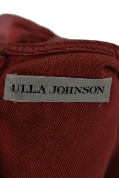 Ulla Johnson Womens Shift Dress Red Long Sleeve Zip Mini Size 4