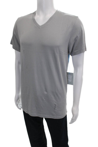 Mack Weldon Mens Pima Cotton V-Neck T-Shirt Gray Size M
