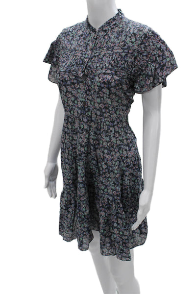 Isabel Marant Etoile Women Fit & Flare Dress Multicolor Short Sleeve Size S