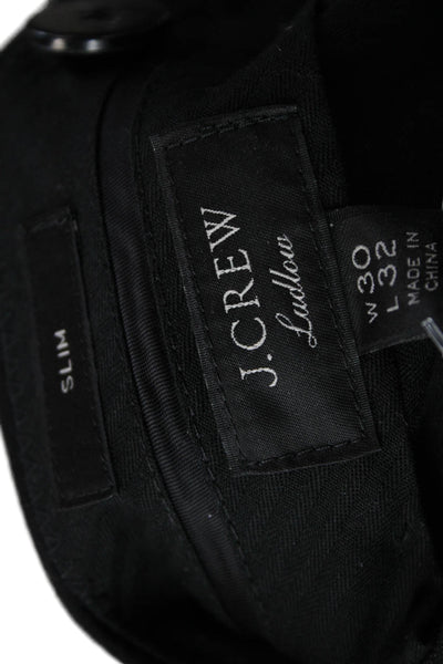 J Crew Mens Dress Pants Black 100% Wool Size 30